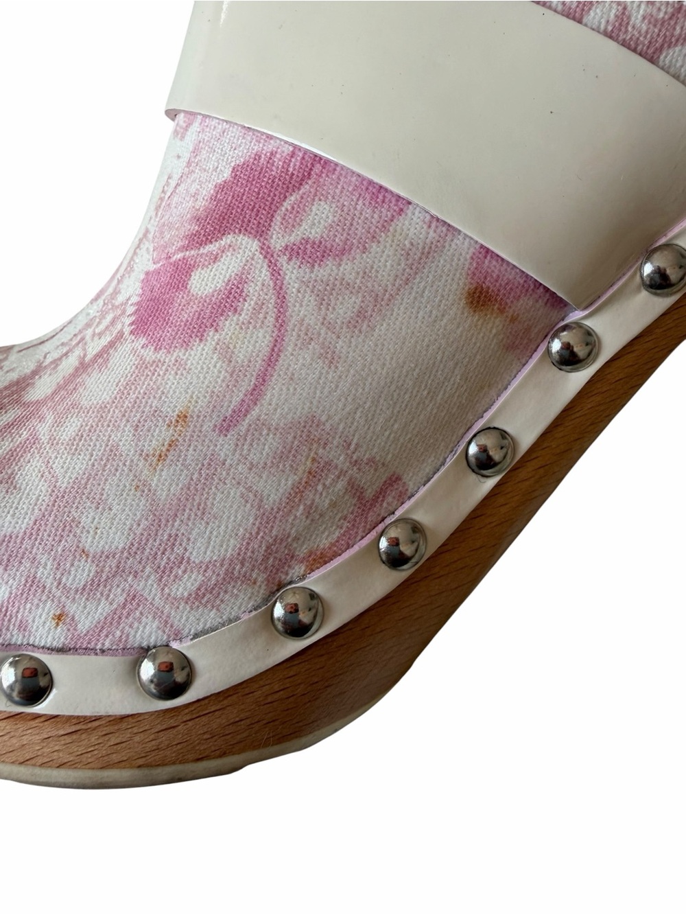 Vintage Christian Dior Cherry Blossom Diorissimo Platform Clogs Mules 38 US 7.5 - Picture 9 of 10